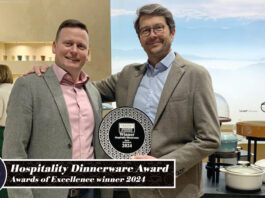 Hospitality Dinnerware was won by Revol’s Bombance. Tableware International’s Paul Yeomans presented the award to Oliver Passot, CEO, on Revol’s stand.