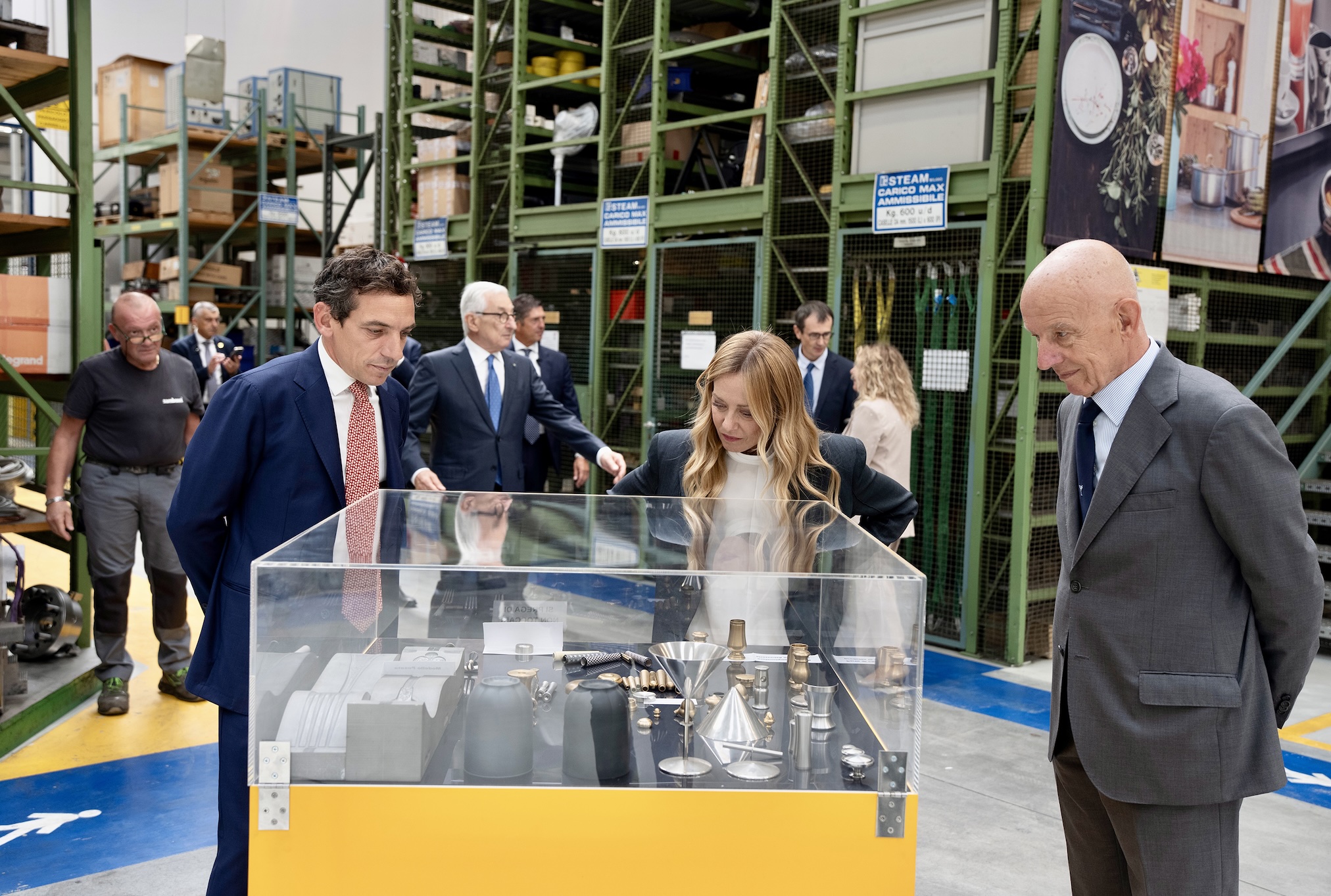 Italian prime minister Giorgia Meloni visits Sambonet Paderno Industrie